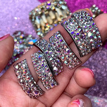 Load image into Gallery viewer, ‘Universe' AB Crystal Chaos Pomp Buckles x 6 (Made Using Luxury Crystals)