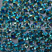Load image into Gallery viewer, Flatback Crystals, Round, Non-Hotfix PRECIOSA, Blue Zircon AB
