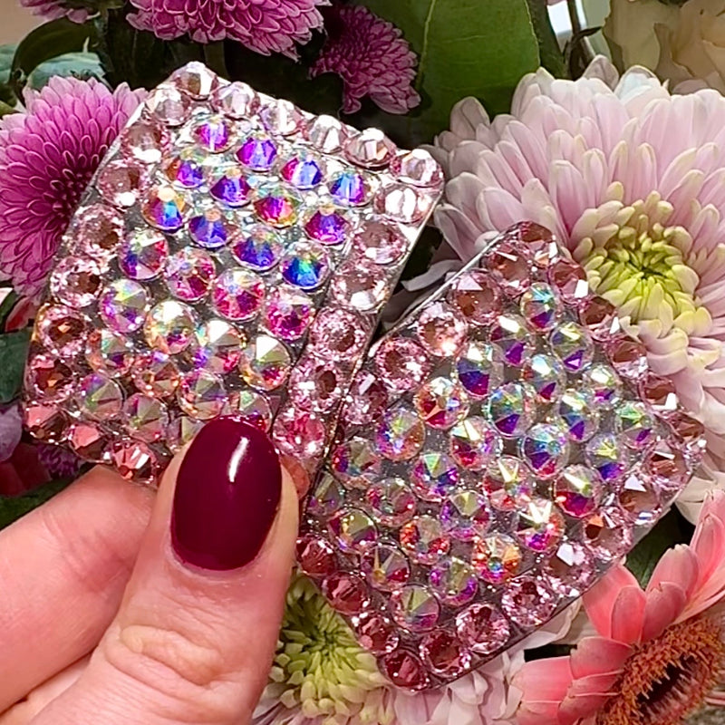 'Demure' Light Rose Crystal Chaos Heavy Buckles (Made Using High Quality Rhinestones) - Crystal Chaos