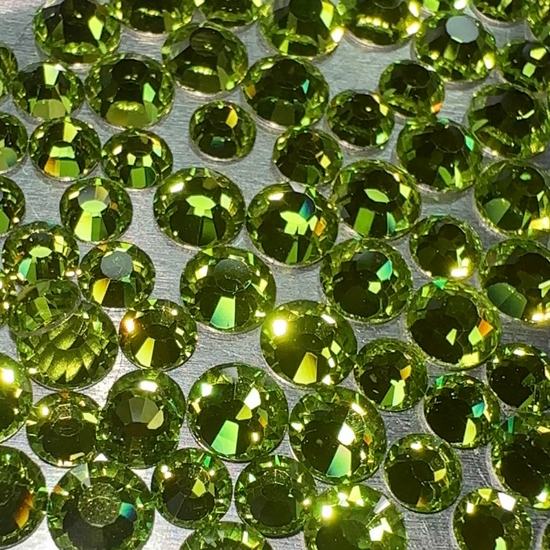 Flatback Crystals, Round, Non-Hotfix PRECIOSA, Limecicle - Crystal Chaos
