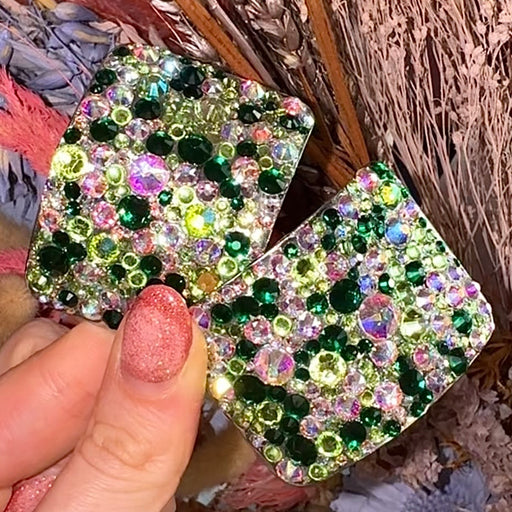 'Universe' Green Mix Crystal Chaos Heavy Buckles (Made Using High Quality Rhinestones) - Crystal Chaos