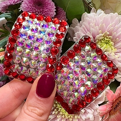 'Demure' Light Siam Crystal Chaos Heavy Buckles (Made Using High Quality Rhinestones) - Crystal Chaos