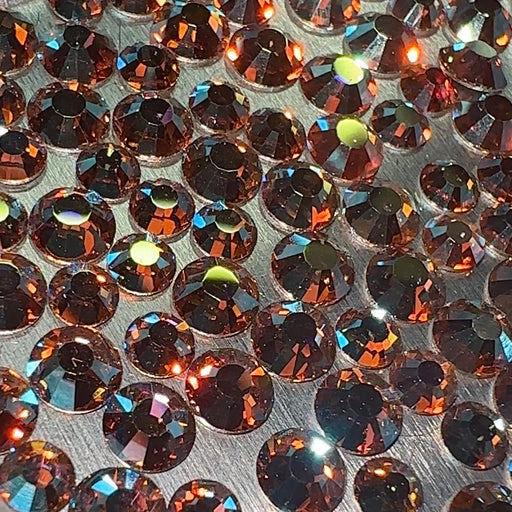 Flatback Crystals, Round, Non-Hotfix PRECIOSA, Light Colorado Topaz AB - Crystal Chaos