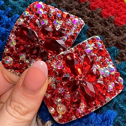 ‘Galactica’ Light Siam & AB Crystal Chaos Heavy Buckles (Made Using High Quality Rhinestones) - Crystal Chaos