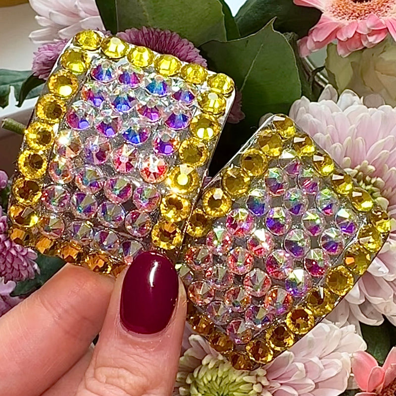 'Demure' Yellow Crystal Chaos Heavy Buckles (Made Using High Quality Rhinestones) - Crystal Chaos