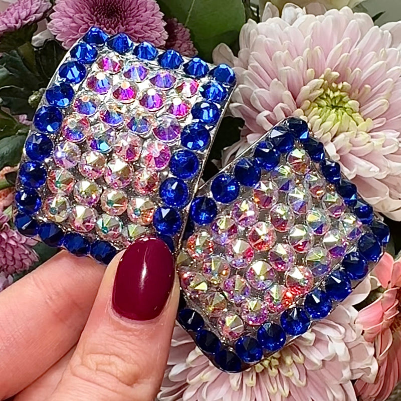 'Demure' Sapphire Crystal Chaos Heavy Buckles (Made Using High Quality Rhinestones) - Crystal Chaos