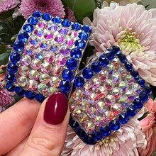 Load image into Gallery viewer, 'Demure' Sapphire Crystal Chaos Heavy Buckles (Made Using High Quality Rhinestones)
