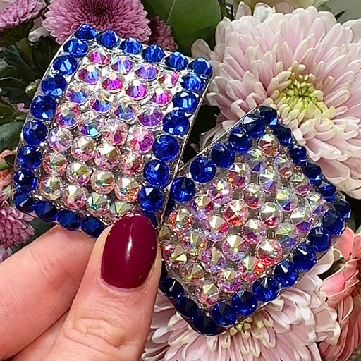 'Demure' Sapphire Crystal Chaos Heavy Buckles (Made Using High Quality Rhinestones) - Crystal Chaos