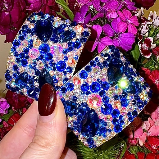 (READY TO SHIP) ‘Dewdrop’ Blue & AB Crystal Chaos Buckles (Made Using High Quality Rhinestones) - Crystal Chaos