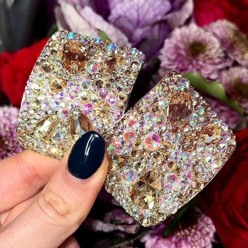 ‘Dewdrop’ Gold & AB Crystal Chaos Buckles (Made Using High Quality Rhinestones) - Crystal Chaos