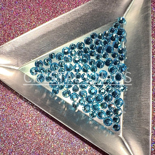Aquamarine, Non-Hotfix PRECIOSA Crystals Mixed Size Pack SS12/SS16 100pc - Crystal Chaos