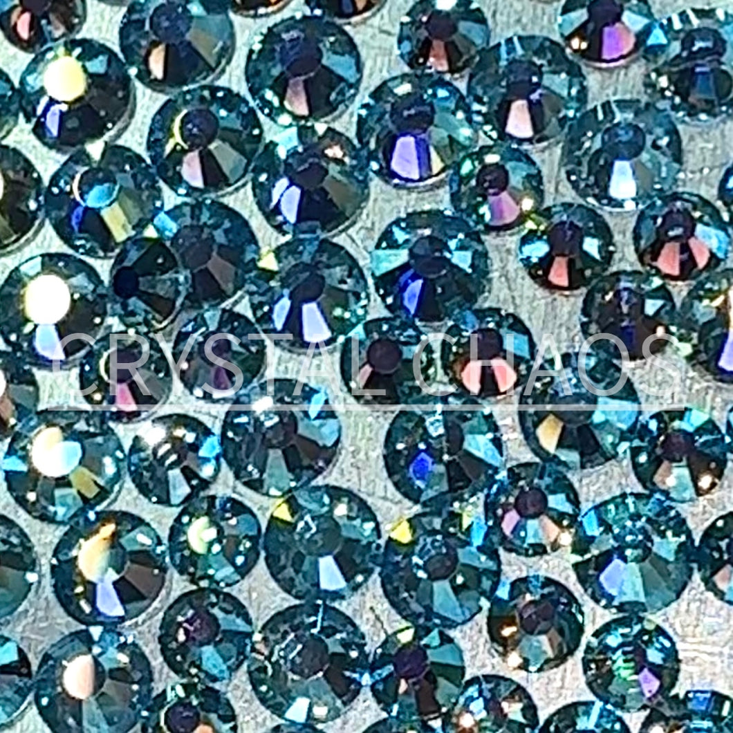 Flatback Crystals, Round, Non-Hotfix PRECIOSA, Aquamarine AB