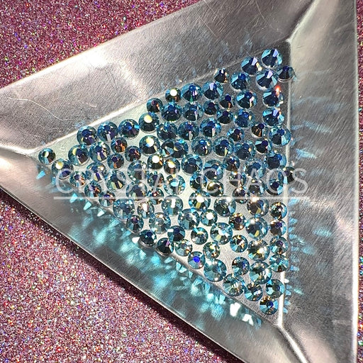 Aquamarine AB, Non-Hotfix PRECIOSA Crystals Mixed Size Pack SS12/SS16 100pc - Crystal Chaos