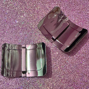Plain Square Heavy Irish Dance Buckles - Crystal Chaos