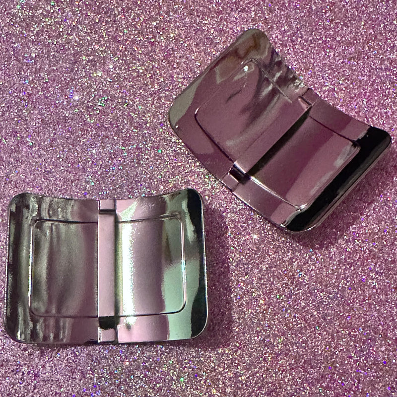 Plain Square Heavy Irish Dance Buckles - Crystal Chaos