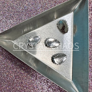 Pear, 3D Rhinestone CHARM 003-S, 12x8mm, Silver/Sunset, 4pc - Crystal Chaos