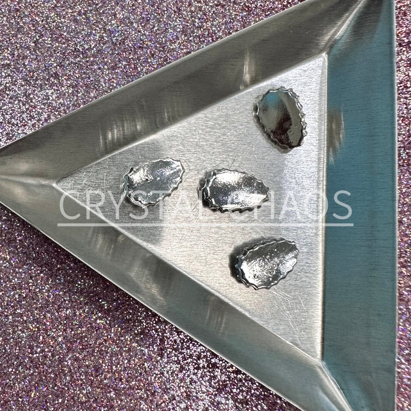 Pear, 3D Rhinestone CHARM 003-S, 12x8mm, Silver/Sunset, 4pc - Crystal Chaos