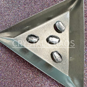 Oval, 3D Rhinestone CHARM 028-S, 10x7mm, Silver/Crystal AB, 4pc - Crystal Chaos