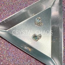Load image into Gallery viewer, Heart, 3D Rhinestone CHARM 035-S, 8x10mm, Silver/Crystal AB, 2pc
