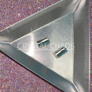 Rectangle, 3D Rhinestone CHARM 037-S, 9x6mm, Silver/Crystal AB, 2pc - Crystal Chaos
