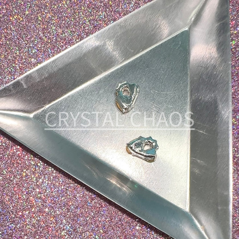 Cluster, 3D Rhinestone CHARM 038-S, 10x8mm, Silver/Crystal AB, 2pc - Crystal Chaos