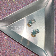 Cluster, 3D Rhinestone CHARM 039-S, 12x8mm, Silver/Crystal AB, 2pc - Crystal Chaos