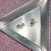 Cluster, 3D Rhinestone CHARM 039-S, 12x8mm, Silver/Crystal AB, 2pc - Crystal Chaos
