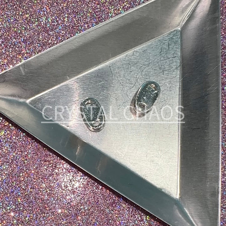 Halo, 3D Rhinestone CHARM 042-S, 11x6mm, Silver/Crystal AB, 2pc - Crystal Chaos