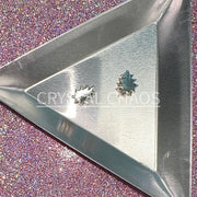 Drop, 3D Rhinestone CHARM 044-S, 10x7mm, Silver/Crystal AB, 2pc - Crystal Chaos