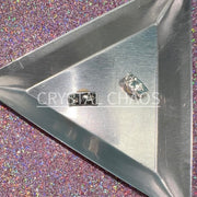 Curve, 3D Rhinestone CHARM 045-S, 10x5mm, Silver/Crystal AB, 2pc - Crystal Chaos