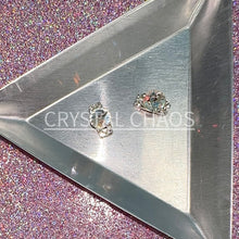 Load image into Gallery viewer, Curve, 3D Rhinestone CHARM 045-S, 10x5mm, Silver/Crystal AB, 2pc
