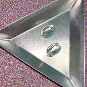 Halo, 3D Rhinestone CHARM 046-S, 13x9mm, Silver/Crystal AB, 2pc - Crystal Chaos
