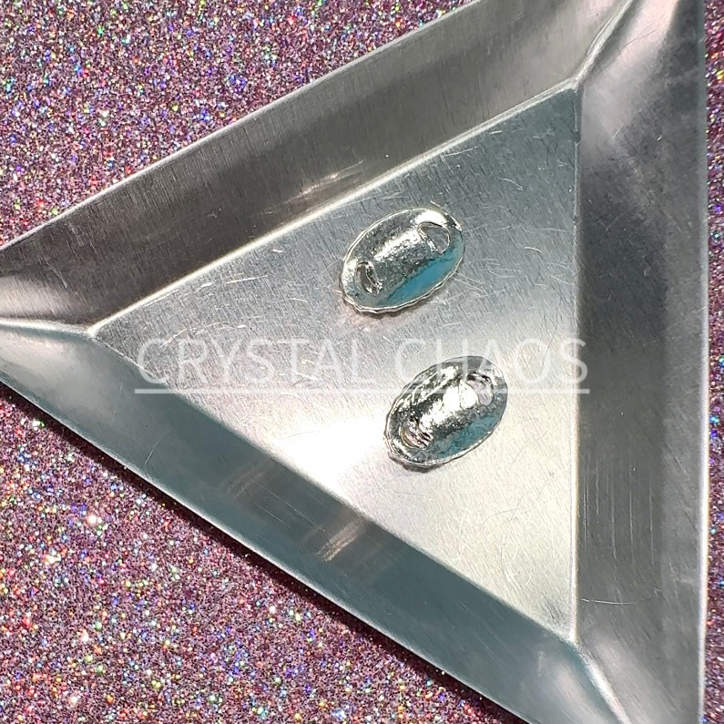 Halo, 3D Rhinestone CHARM 046-S, 13x9mm, Silver/Crystal AB, 2pc - Crystal Chaos