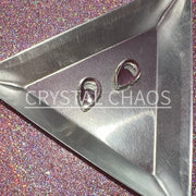 Halo Drop, 3D Rhinestone CHARM 052-S, 12x8mm, Silver/Crystal AB, 2pc - Crystal Chaos