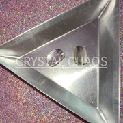Rounded Rectangle, 3D Rhinestone CHARM 054-S, 12x8mm, Silver/Crystal AB, 2pc - Crystal Chaos