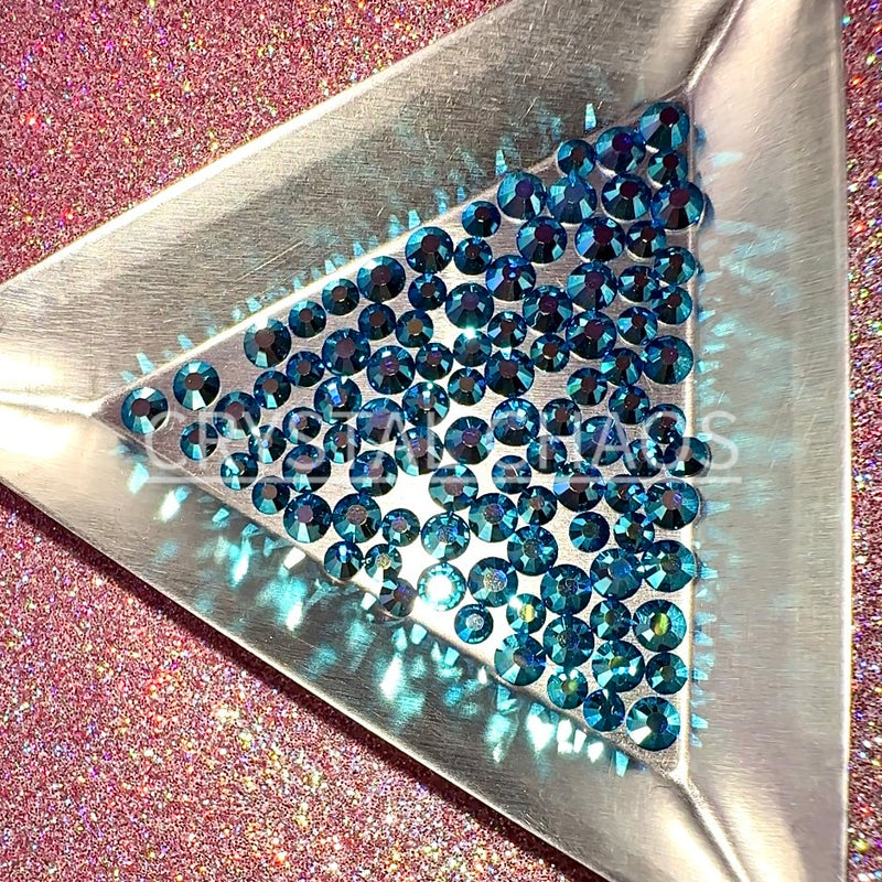 Capri Blue AB, Non-Hotfix PRECIOSA Crystals Mixed Size Pack SS12/SS16 100pc - Crystal Chaos