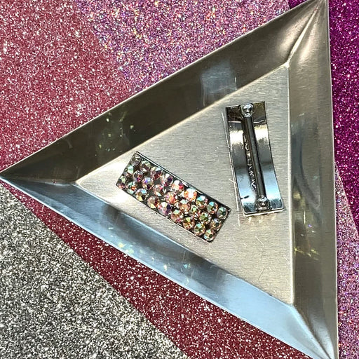 ‘Dainty’ AB Crystal Chaos Pomp Buckles x 6 (Made Using Rhinestone Crystals) - Crystal Chaos