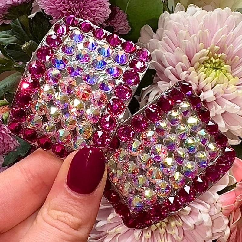 'Demure' Fuchsia Crystal Chaos Heavy Buckles (Made Using High Quality Rhinestones) - Crystal Chaos