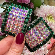 'Demure' Emerald Crystal Chaos Heavy Buckles (Made Using High Quality Rhinestones) - Crystal Chaos