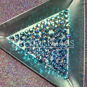 Light Sapphire AB, Non-Hotfix PRECIOSA Crystals Mixed Size Pack SS12/SS16 100pc - Crystal Chaos