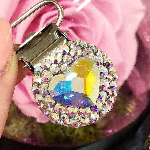 ‘Hearty’ AB Crystal Chaos Number Clip (Made Using Luxury Crystals) - Crystal Chaos