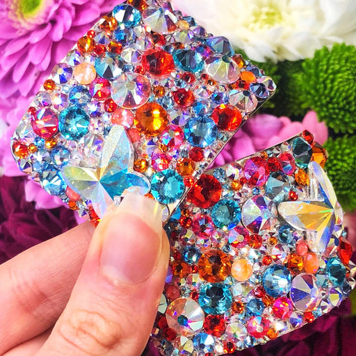 'Flutter' Multicolour Crystal Chaos Heavy Buckles (Made Using Luxury Crystals) - Crystal Chaos