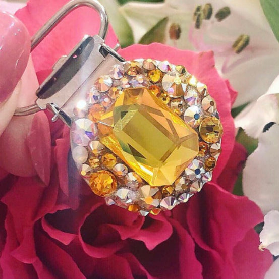 ‘Regal’ Emerald Cut Crystal Chaos Number Clip (Made Using Luxury Crystals) - Crystal Chaos