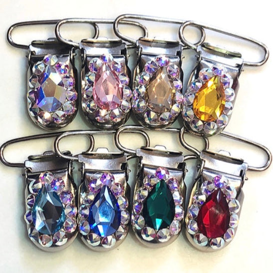 ‘Pear Drop’ Emerald Cut Crystal Chaos Number Clip (Made Using Luxury Crystals) - Crystal Chaos