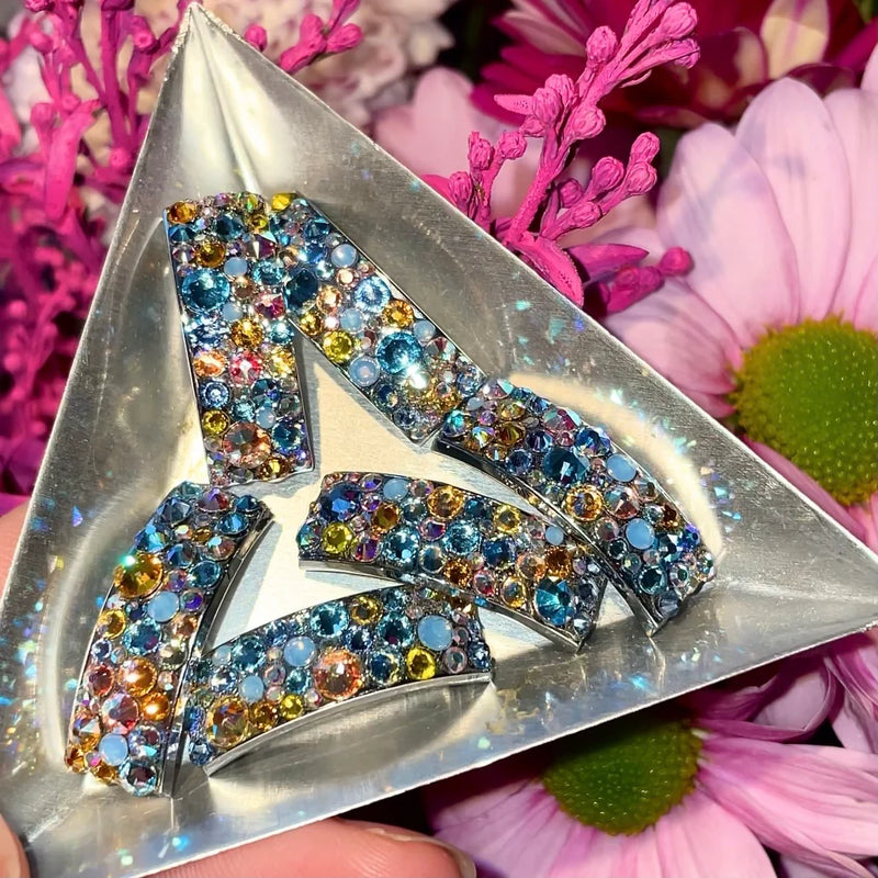 ‘Universe' Multicolour Crystal Chaos Pomp Buckles x 6 (Made Using Luxury Crystals) - Crystal Chaos