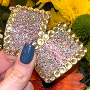 (READY TO SHIP) 'Perfect Pair' Pastel Yellow Colour Crystal Chaos Heavy Buckles (Made Using High Quality Rhinestone) - Crystal Chaos