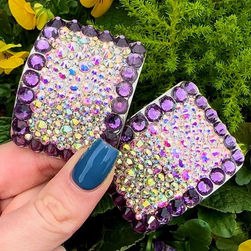 'Perfect Pair' Purple Colour Crystal Chaos Heavy Buckles (Made Using High Quality Rhinestone) - Crystal Chaos