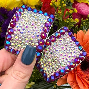 (READY TO SHIP) 'Perfect Pair' Fuchsia Shimmer Colour Crystal Chaos Heavy Buckles (Made Using Rhinestone) - Crystal Chaos