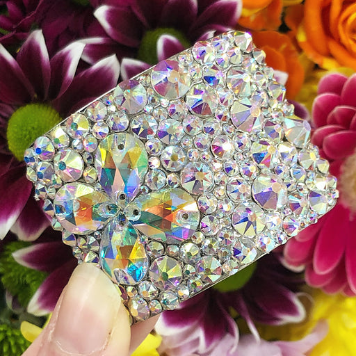 ‘Corner Clover’ AB Crystal Chaos Heavy Buckles (Made With High Quality Rhinestones) - Crystal Chaos
