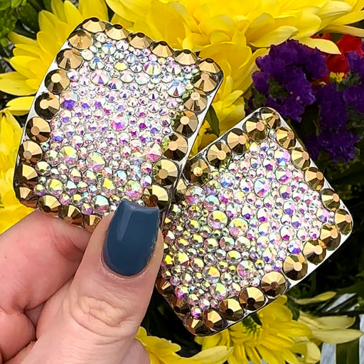 'Perfect Pair' Aurum Colour Crystal Chaos Heavy Buckles (Made Using High Quality Rhinestone) - Crystal Chaos